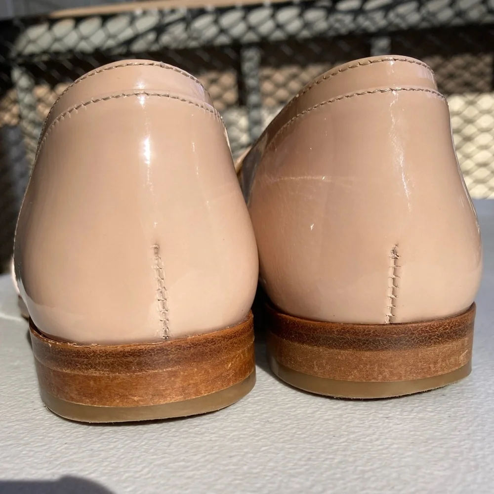 Sézane Light Blush Pink Nude Patent Leather Loafers